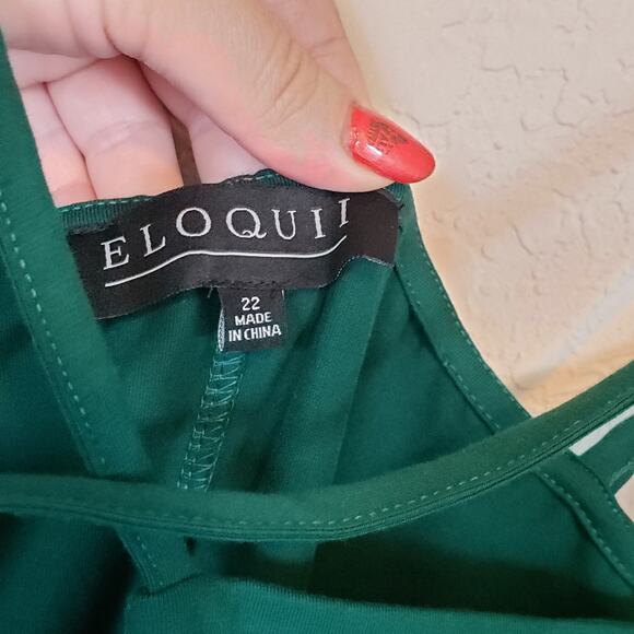 Eloquii Green Eden Off the Shoulder Long Sleeve Stretch Sheath Dress Plus 22W - Picture 5 of 8